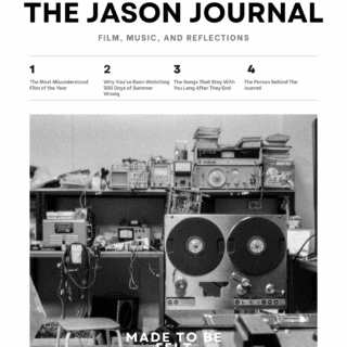 Magazine cover for The Jason Journal with retro audio equipment