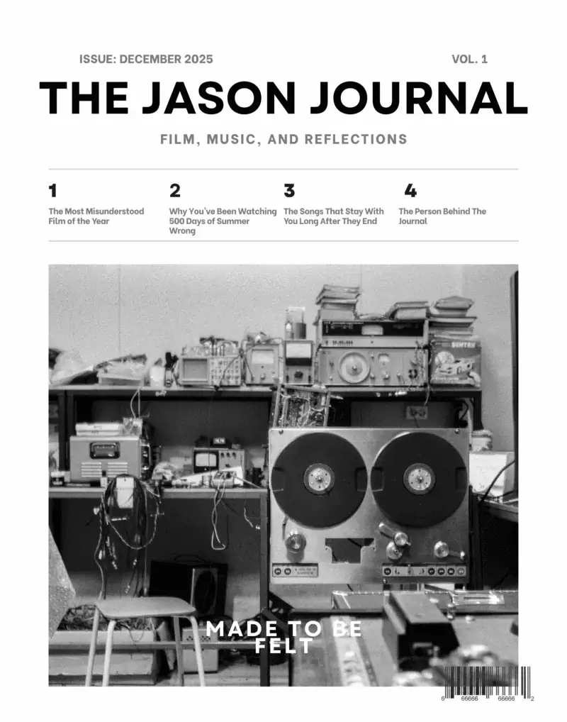 Magazine cover for The Jason Journal with retro audio equipment